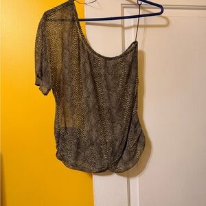 Zara Sheer Black and Gold Blouse